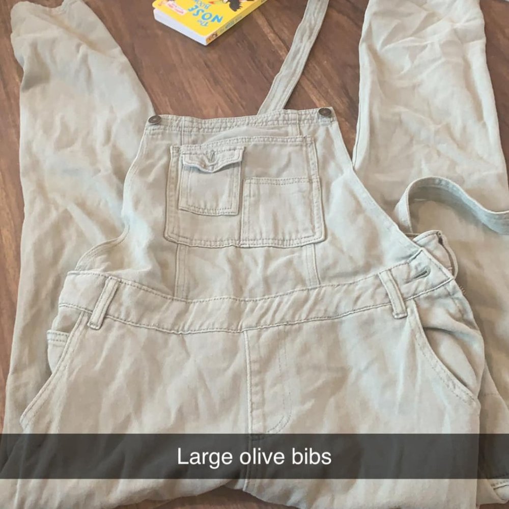 Olive open back Bibs